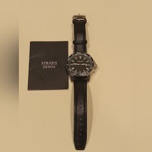 NWT Strada Genoa Unisex Water-Resistant Watch with Leather Strap”